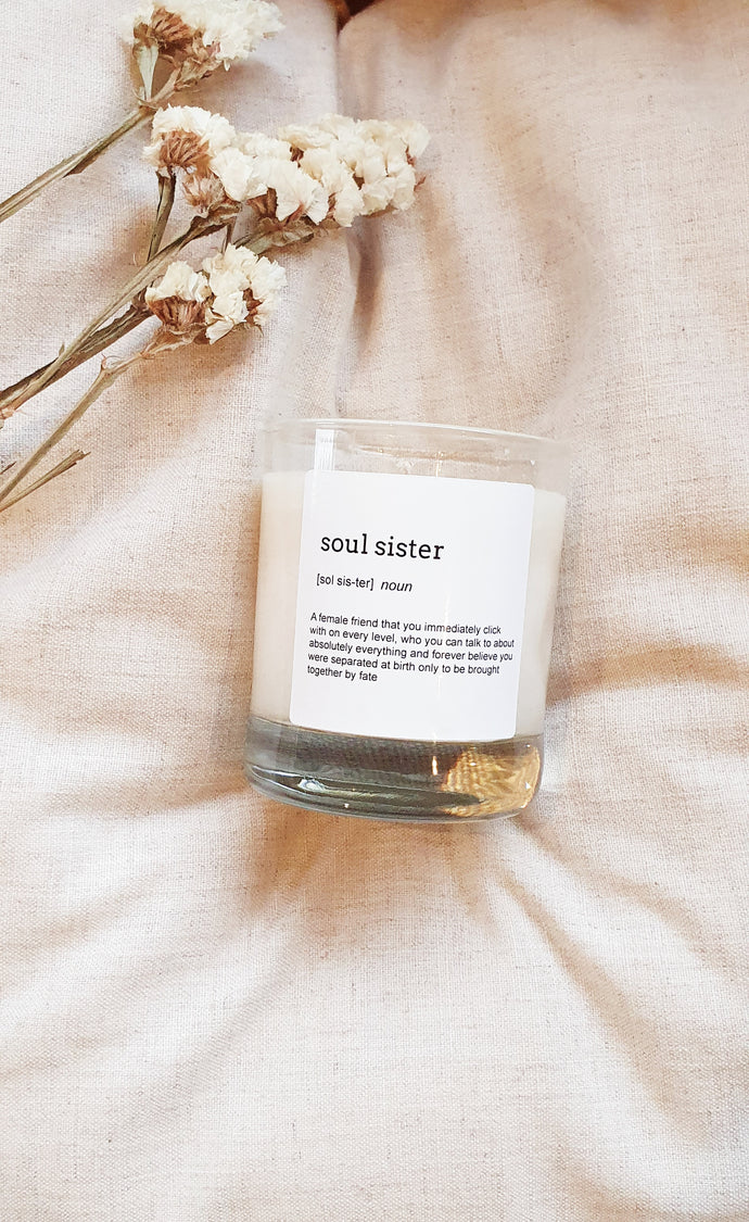 Soul Sister dictionary candle